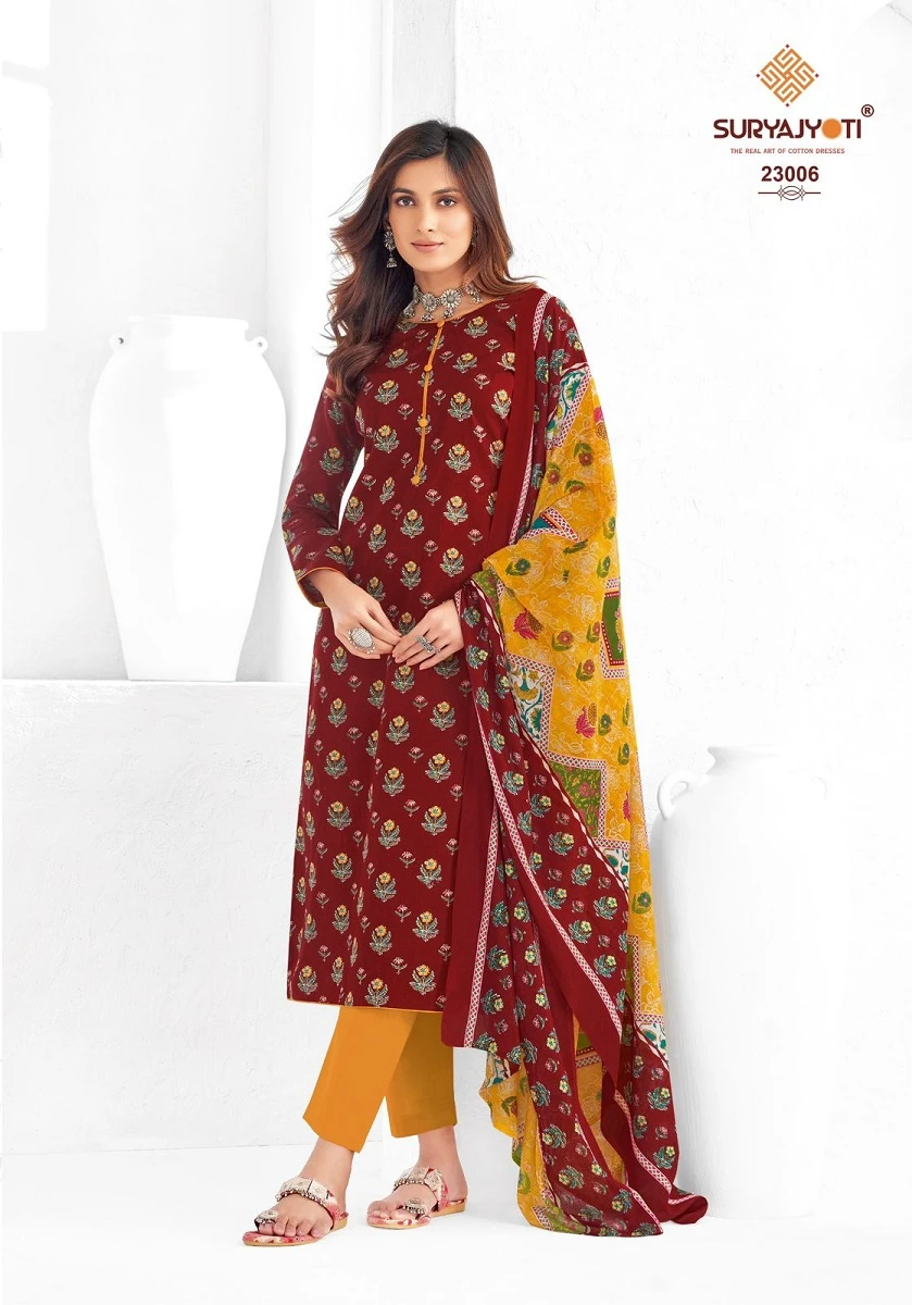 Suryajyoti Nargis Vol 23 Cambric Cotton Wholesale Salwar Suit Catalog — Wholesale Salwar Suits, MPA wholesale from Surat — view 6
